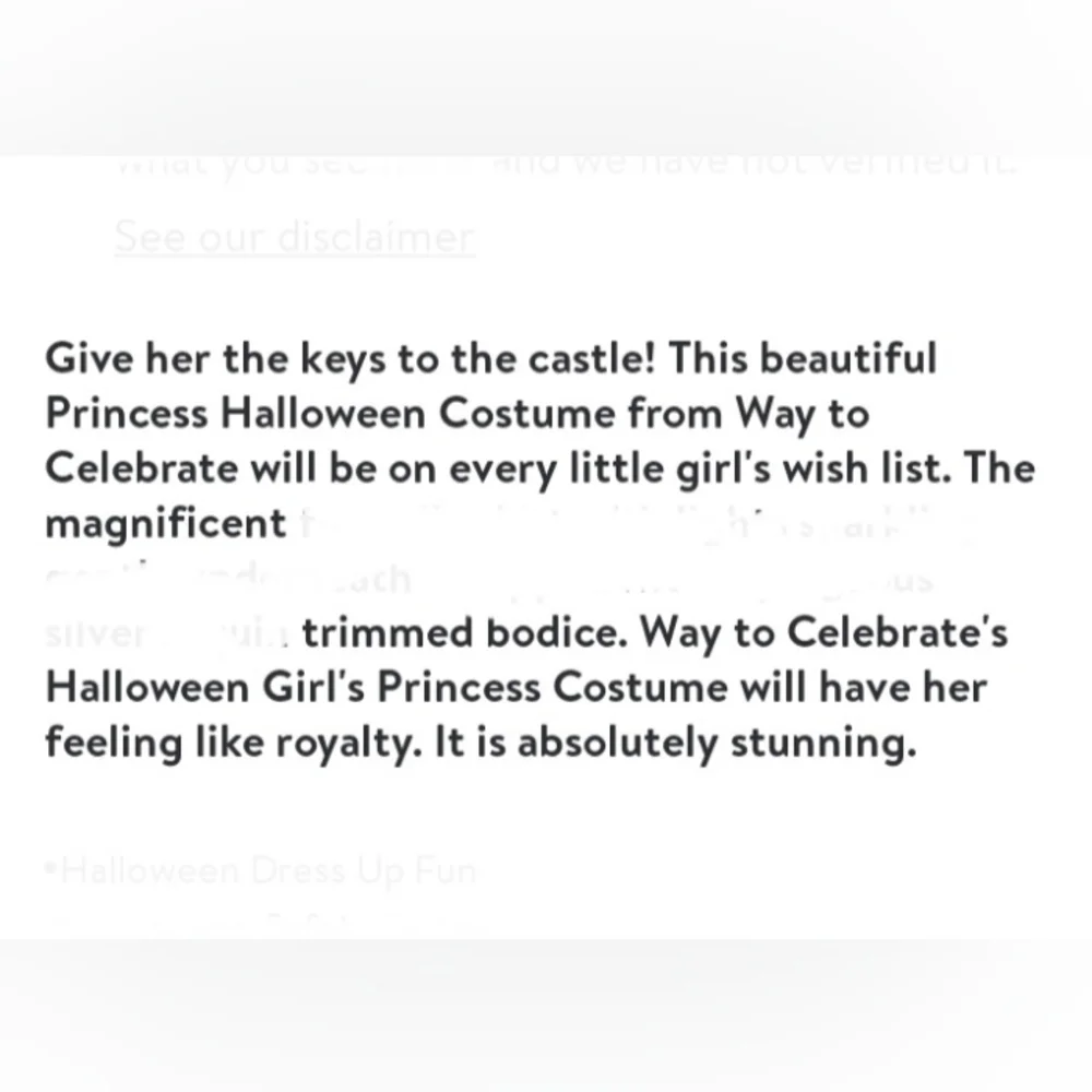 DISNEY Princess Sleeping Beauty 2pc Dress Up a Aurora Girl Costume Halloween NWT